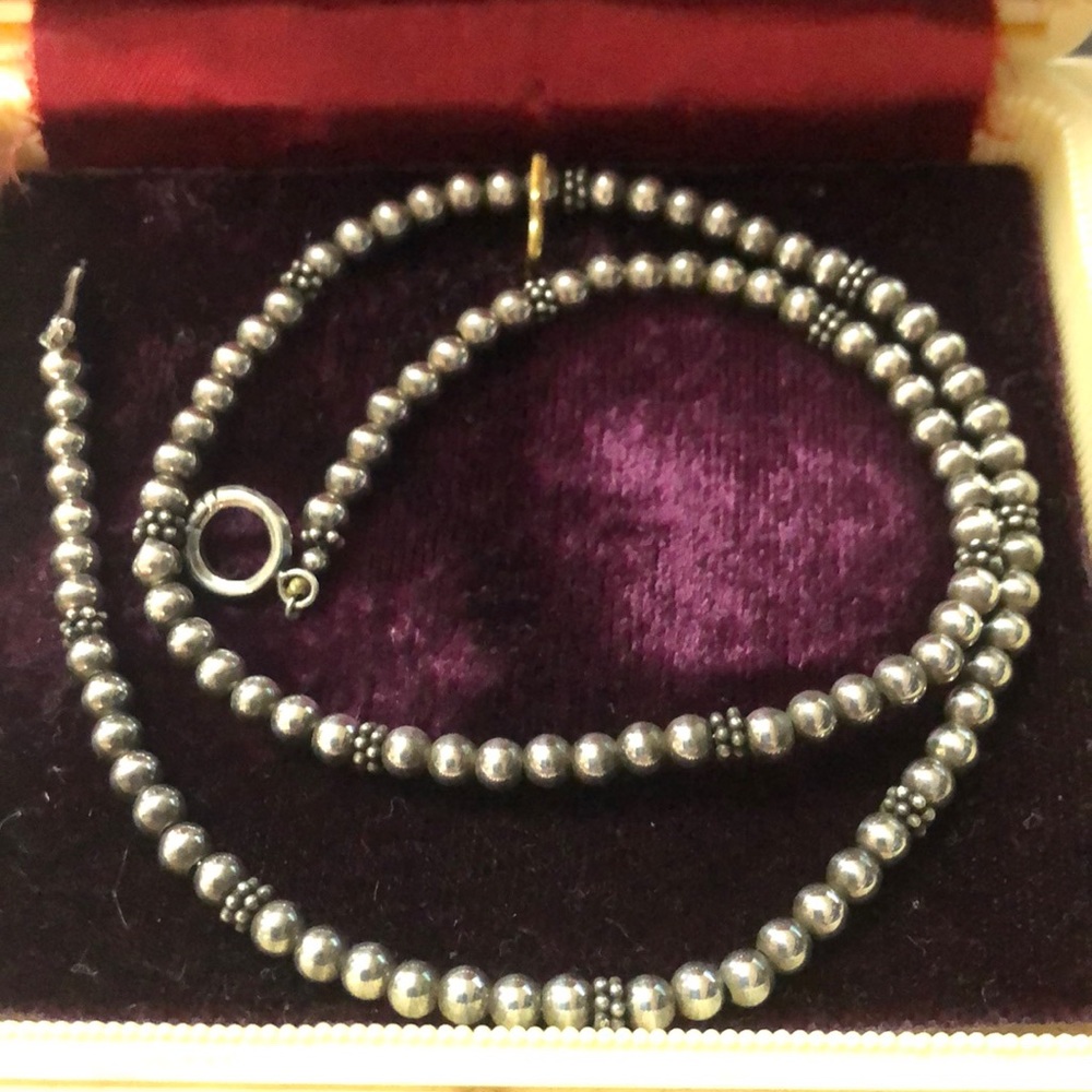 Vintage 1990s Sterling beaded Necklace